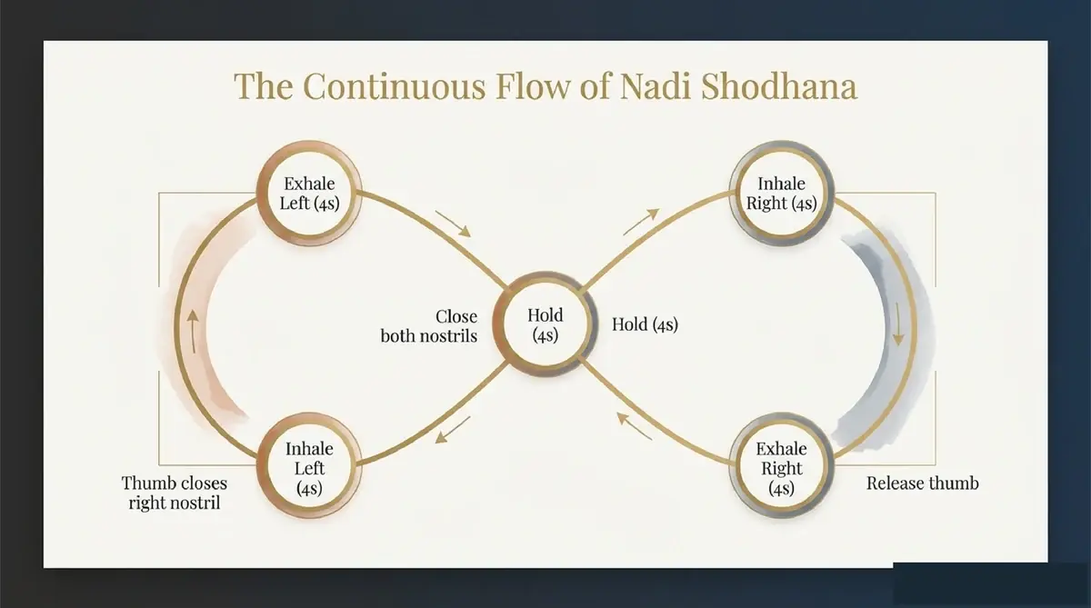 Continuous Flow Nadi Shodhana Diagram Infographic 6