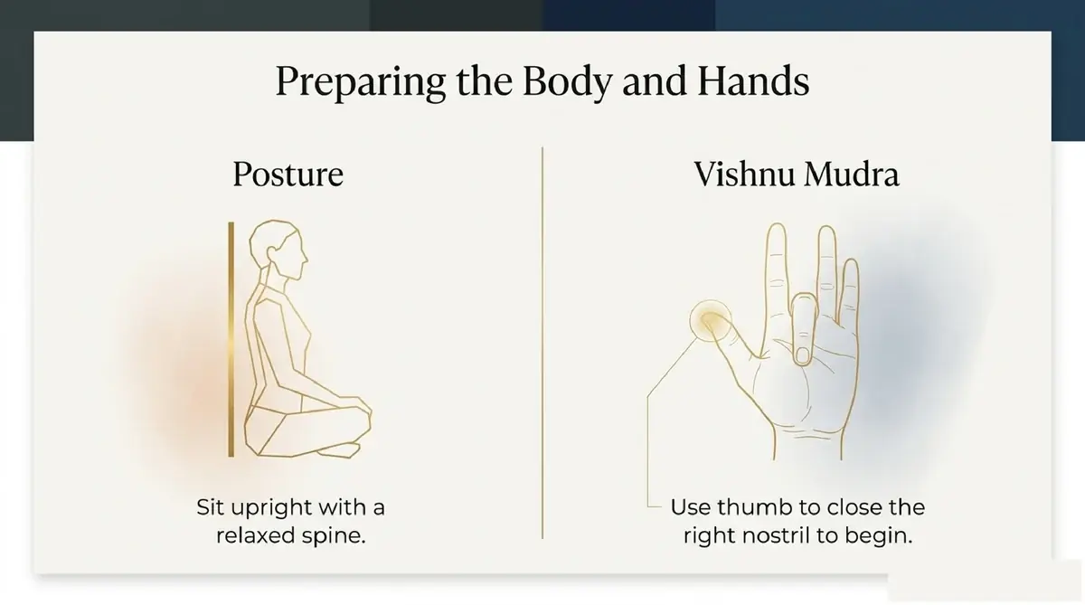Posture and Vishnu Mudra Hand Position Infographic 5