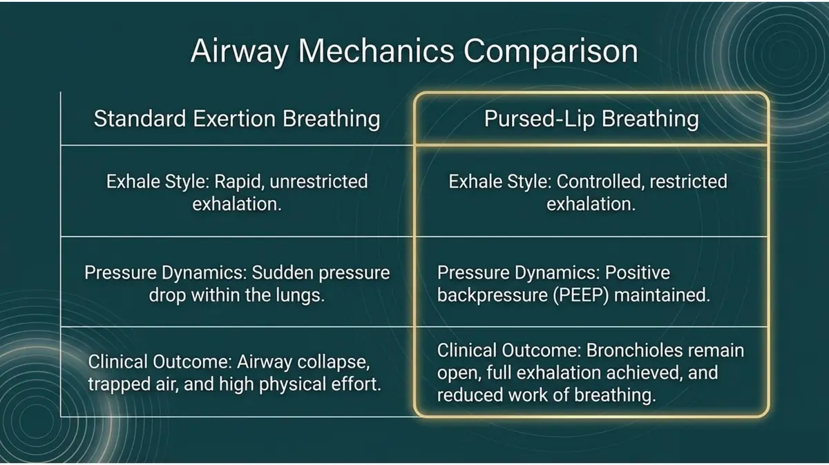 Airway Mechanics Pursed Lip Breathing Comparison Infographic 5